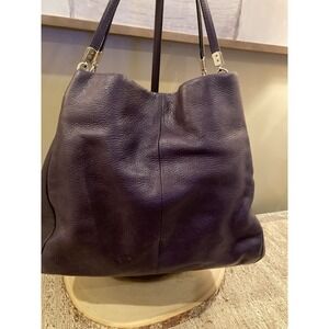 Coach Phoebe Purple Pebbled Leather‎ Triple Compartment Shoulder Bag 24621